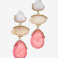 Acrylic Three Stone Earring Pink