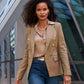 Modern Double-Breasted Blazer Camel