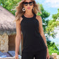 Beyond Travel Halter Tunic Top Jet Black