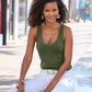 So Effortless Scoop-Neck Tank Top Moss Green