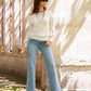 Malibu Scattered Sparkle Wide Leg Jean Light Wash/Silver