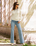 Malibu Scattered Sparkle Wide Leg Jean Light Wash/Silver
