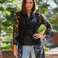 Lace Hip Length Duster Black