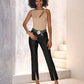 Newport High Rise Slit Front Coated Slim Straight Jean Black