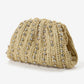 Mini Embellished Raffia Clutch Natural