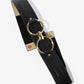 Elastic Waist Belt with Gold Hardware Black