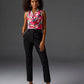 Newport Belted Ponte Straight Leg Pant Black