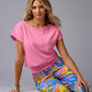 Beyond Travel Short Sleeve Blouson Top Sachet Pink