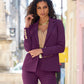 Modern Single Button Blazer Dark Purple
