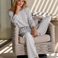 Houndstooth Sweater Lounge Set White/Gray