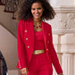 Modern Double-Breasted Blazer Racing Red