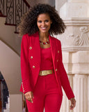 Modern Double-Breasted Blazer Racing Red