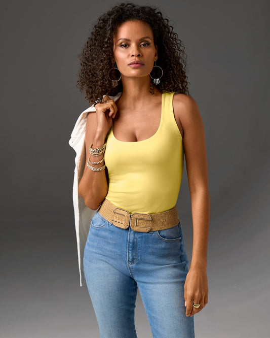 So Modern Scoop Neck Tank Top Pale Banana