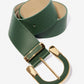 Gold Buckle Belt Olive Green