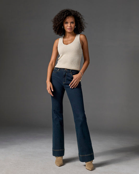 Monterey High Rise Wide Hem Bootcut Jean Dark Rinse
