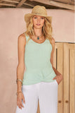 Knot front v neck sweater tank top Mint