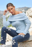 Plush Slouchy LS Sweater Kentucky Blue