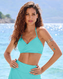 Swim Sense Underwire Wrap Bikini Top 2AJ56 Fountain Blue