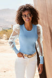 Organza Dramatic Sleeve Sweater Airy Blue