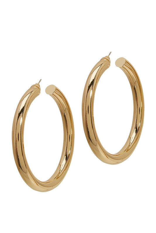 Thick Statement Hoop Earrings Gold