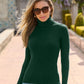 Ribbed Turtleneck Sweater Deep Emerald