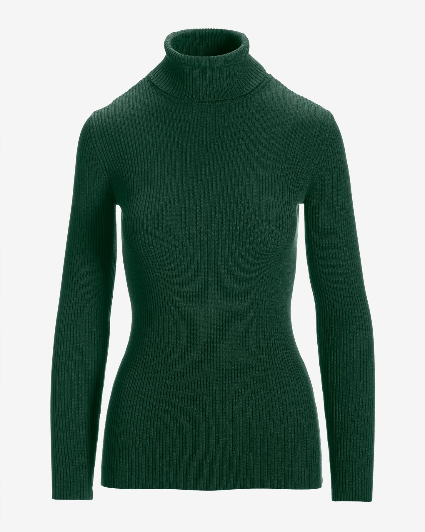 Ribbed Turtleneck Sweater Deep Emerald
