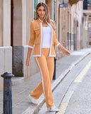 Chic Zippered Sport Coordinate Set Beach Sand