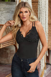 Lace Strappy Tank Black