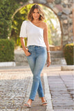 Proper Stretch High Rise Slim Ankle Jean Light Med Wash