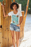 Distressed rolled Cuff denim Short Medium Wash