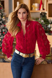 Lace Inset Drama Sleeve Shirt French Kiss