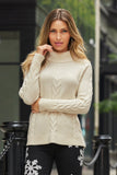 Cable Turtleneck Sweater Off White