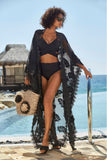 Mixed Lace Duster Black