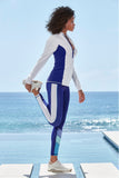 B-Active Color Block High Waist Legging Blue Multi