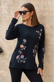 Embroidered Tunic Sweatshirt Black Multi