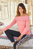 Slouchy Fold Over Sweatshirt Sachet Pink