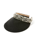 Pearl Embellished Visor Black