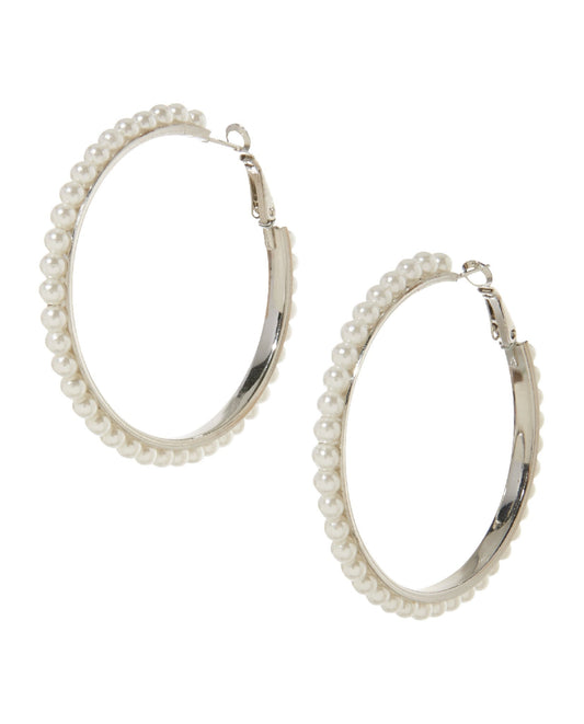 Everyday Pearl Hoop Earrings Pearl