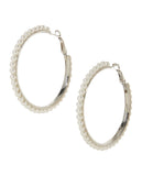 Everyday Pearl Hoop Earrings Pearl