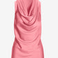 Marilyn Cowl-Neck Charmeuse Blouse Rose Shadow