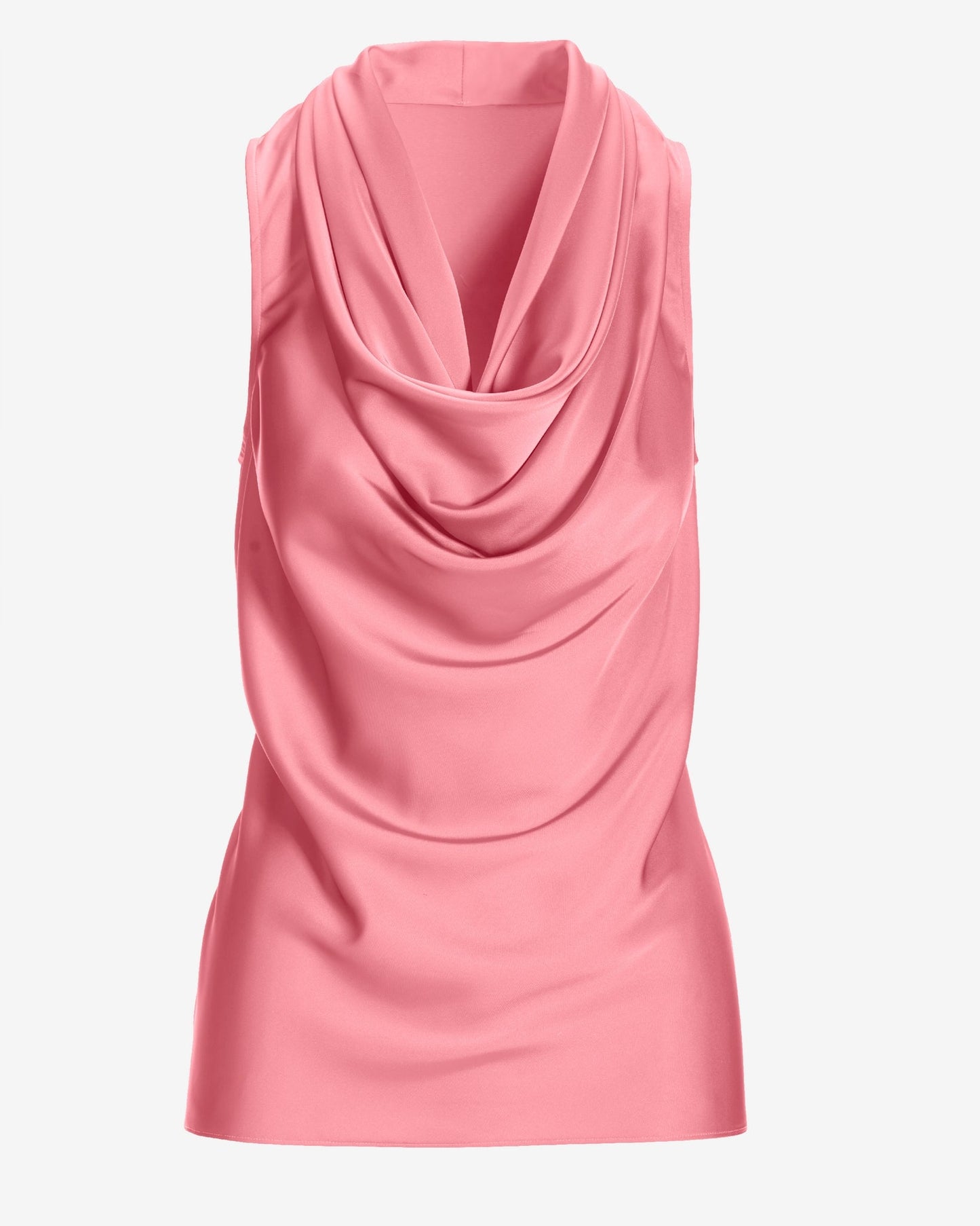 Marilyn Cowl-Neck Charmeuse Blouse Rose Shadow