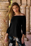 Beyond Travel Off The Shoulder Top 2BK90 Jet Black