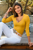 So Sexy V Neck Top Golden Glow