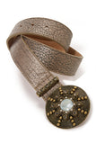 Pearl Detail Buckle Belt Stone Multi