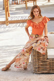 Ipanema Orchids Print Linen Side-Slit Pant Multi