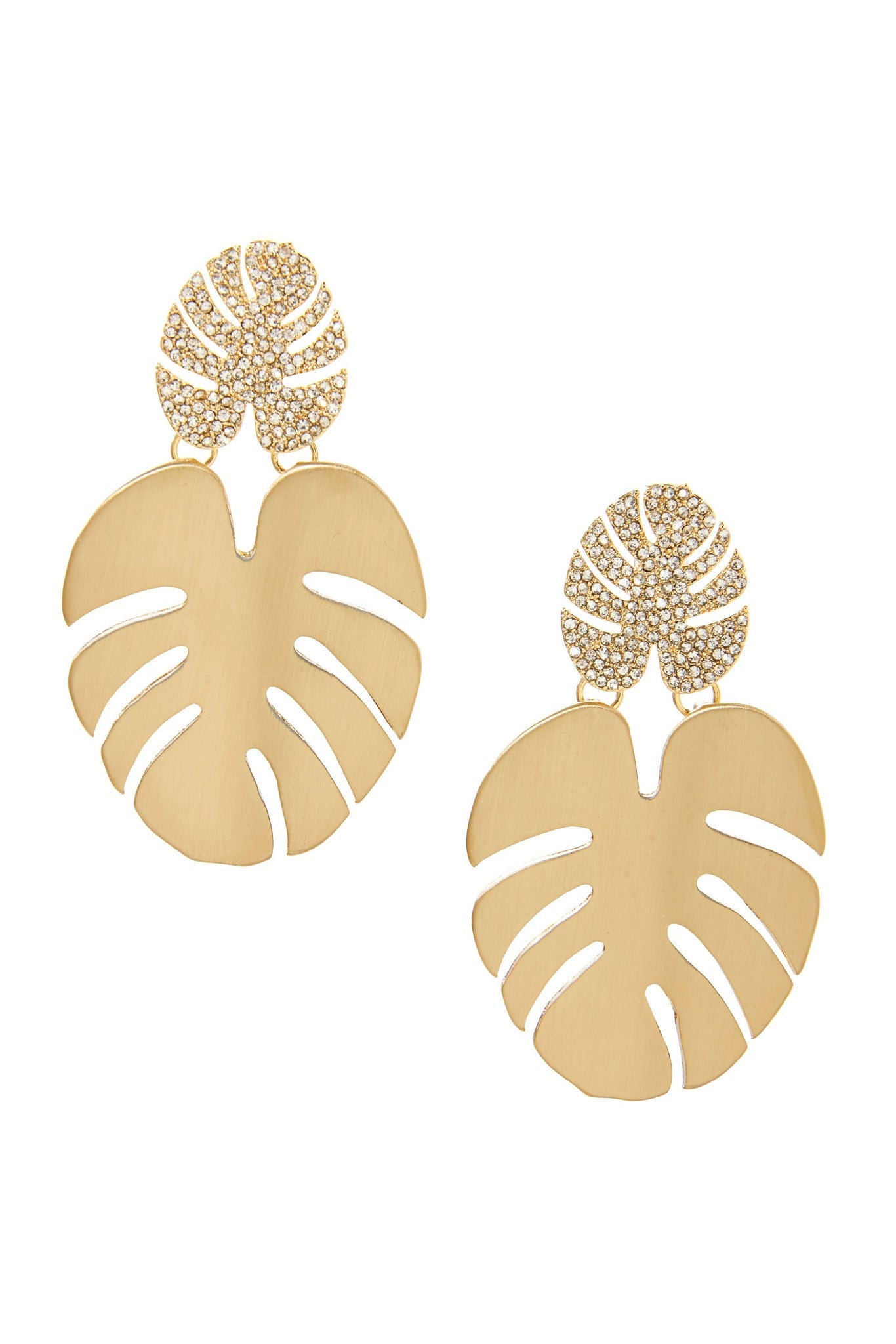 Palm Leaf Earrings Gold