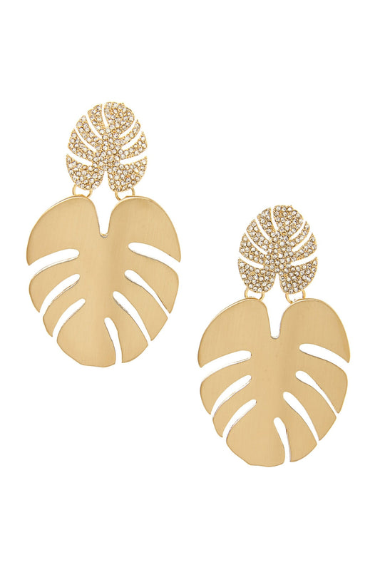 Palm Leaf Earrings Gold