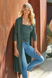 Rib Long Cardigan Sweater Balsam Green