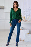 Newport High-Rise Slim Straight-Leg Jean Dark/Medium Denim