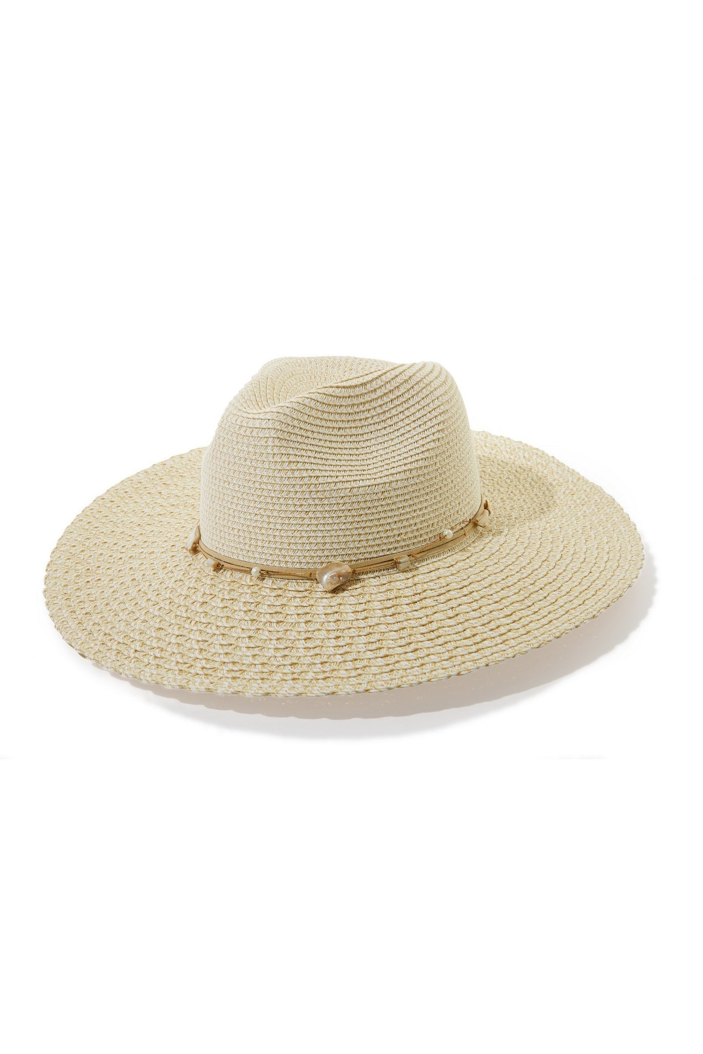 Shell Wide Brim Hat Off White